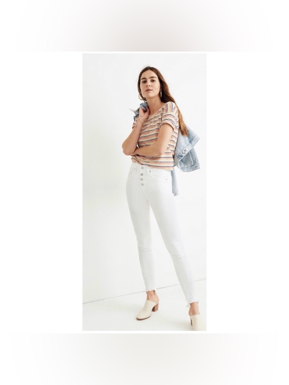 Madewell High Rise Skinny Jeans Pure White NWT. B14